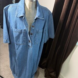 Future collective Denim Button-Up Dress